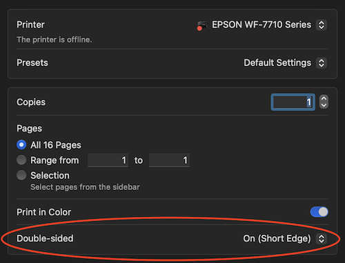 Print Settings Dialog - Edge setting.